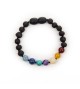 Amber teething bracelet - Gemstone - Topaz - semi precious stones 